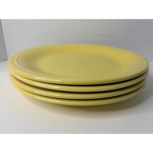 Fiesta Homer Laughlin Sunflower Yellow Dinner Plates Set of 4 Concentric Rings